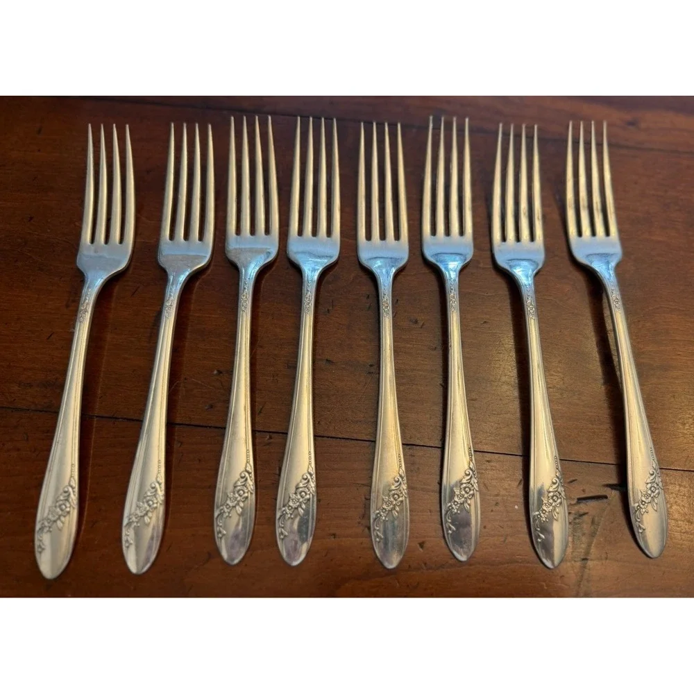 Vtg Oneida Tudor Plate Queen Bess II Silverplate Flatware 43 Piece Service for 6
